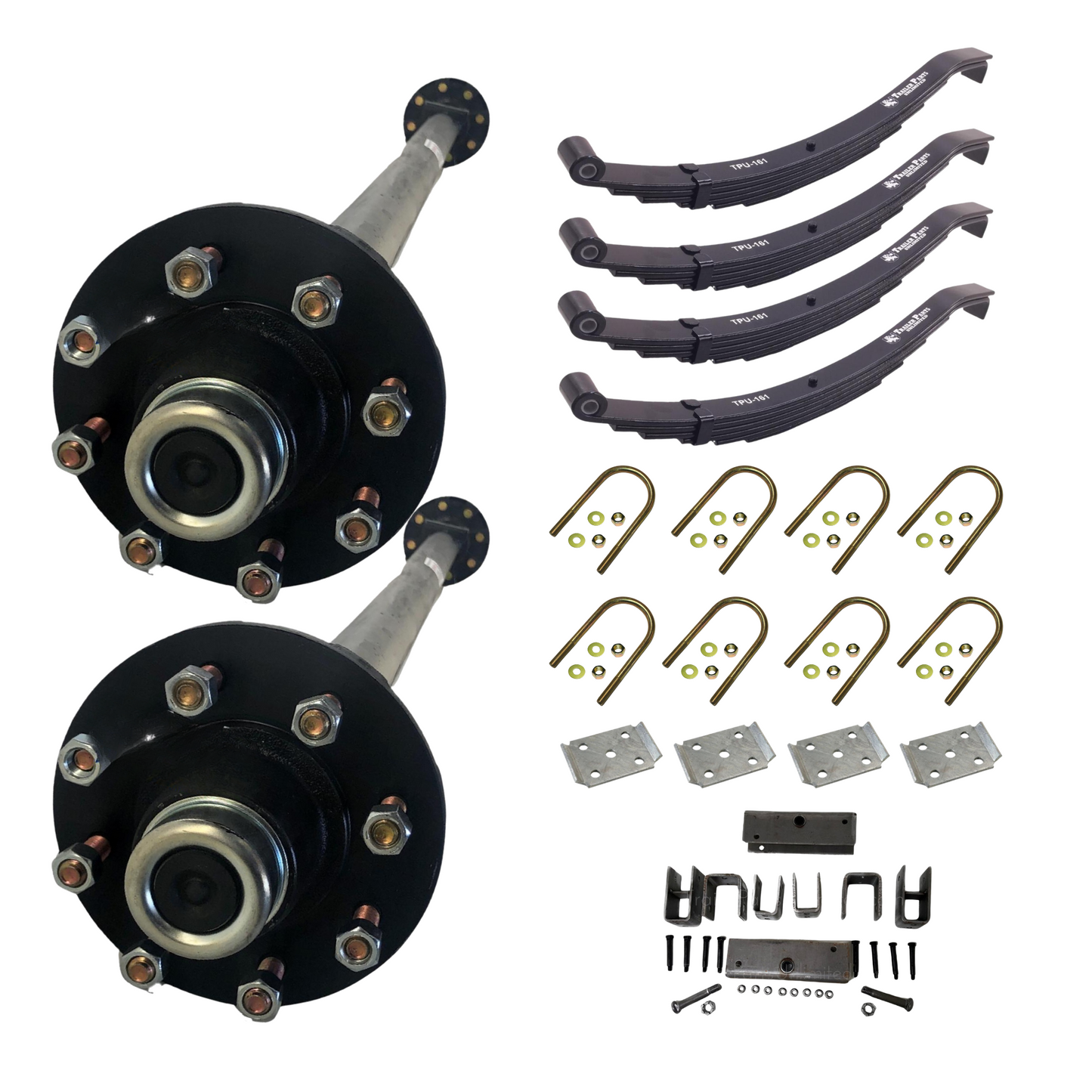 7K KC Idler Tandem Axle Trailer Kit w/ TPU-161 Slipper Springs