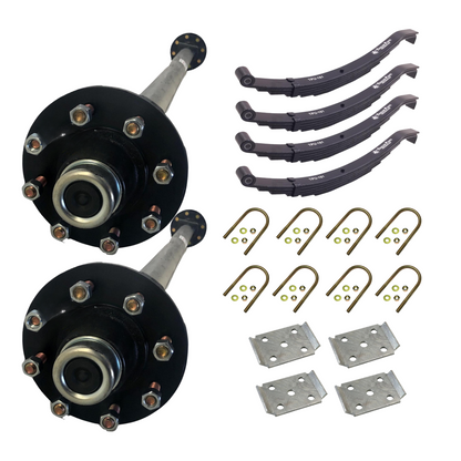 7k Carter Tandem idler AXLE WITH TPU-161 Slipper Springs AND U BOLT KIT