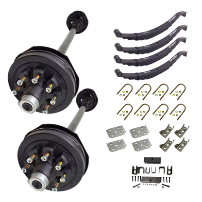 7K KC Electric Brake Tandem Axle Trailer Kit w/ TPU-161 Slipper Springs