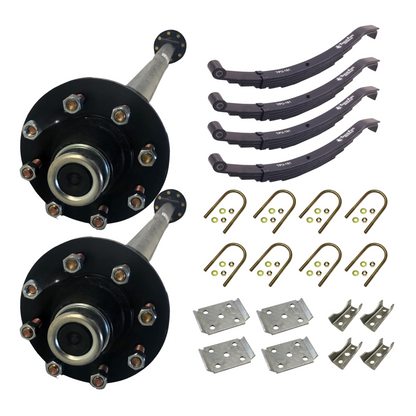 7k Carter Tandem idler AXLE WITH TPU-161 Slipper Springs AND U BOLT KIT