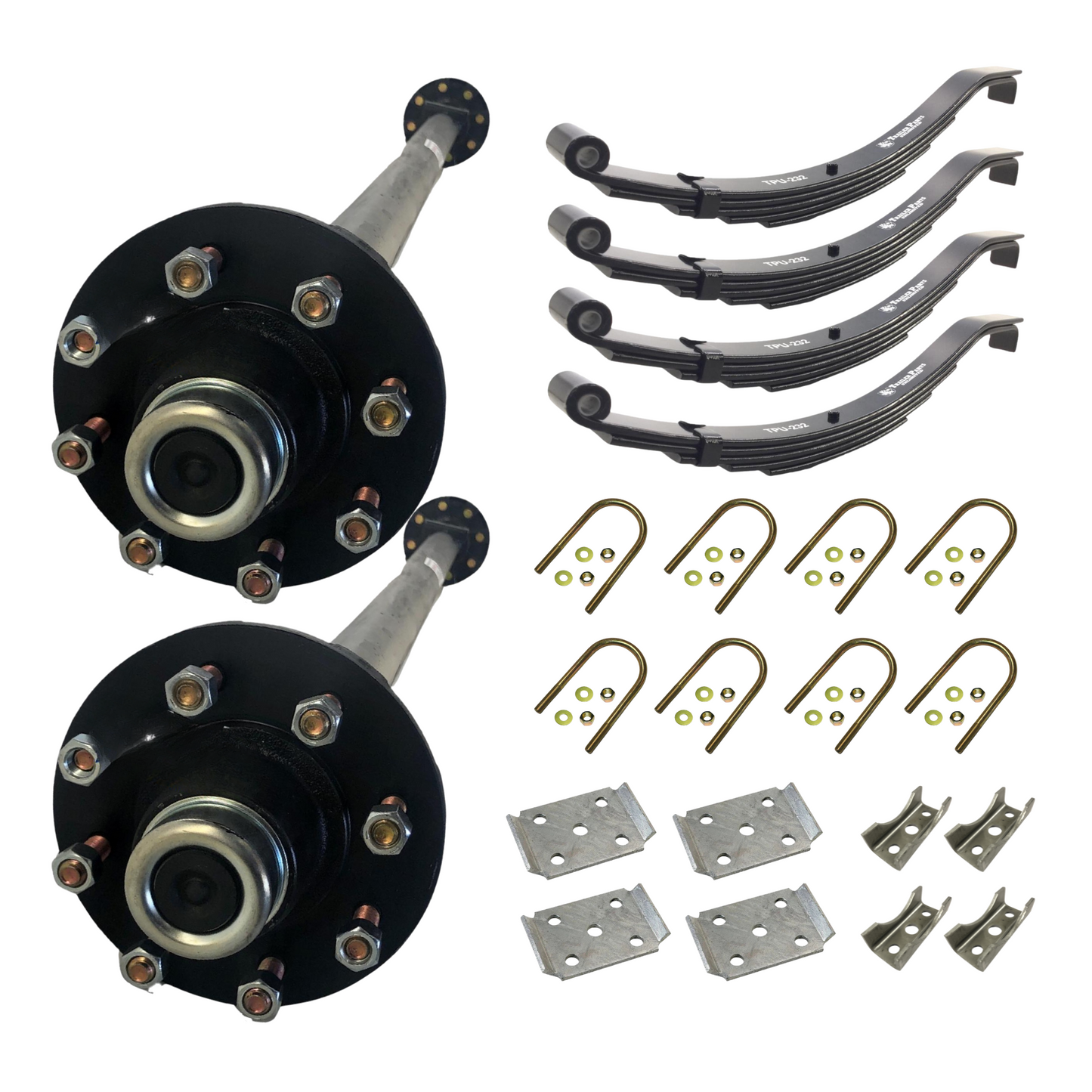 7k Carter Tandem idler AXLE WITH TPU-232 Slipper Springs AND U BOLT KIT