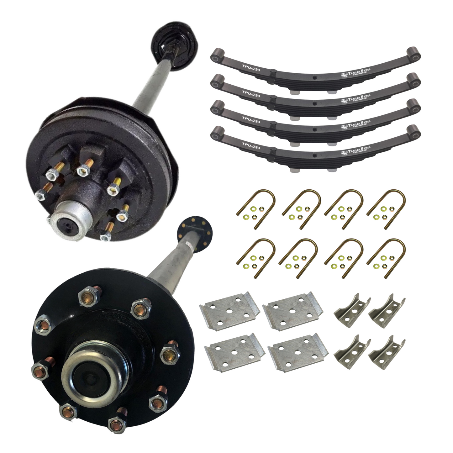 7k Carter Tandem MEDIUM DUTY AXLE WITH DOUBLE EYE SPRINGS AND U BOLT KIT