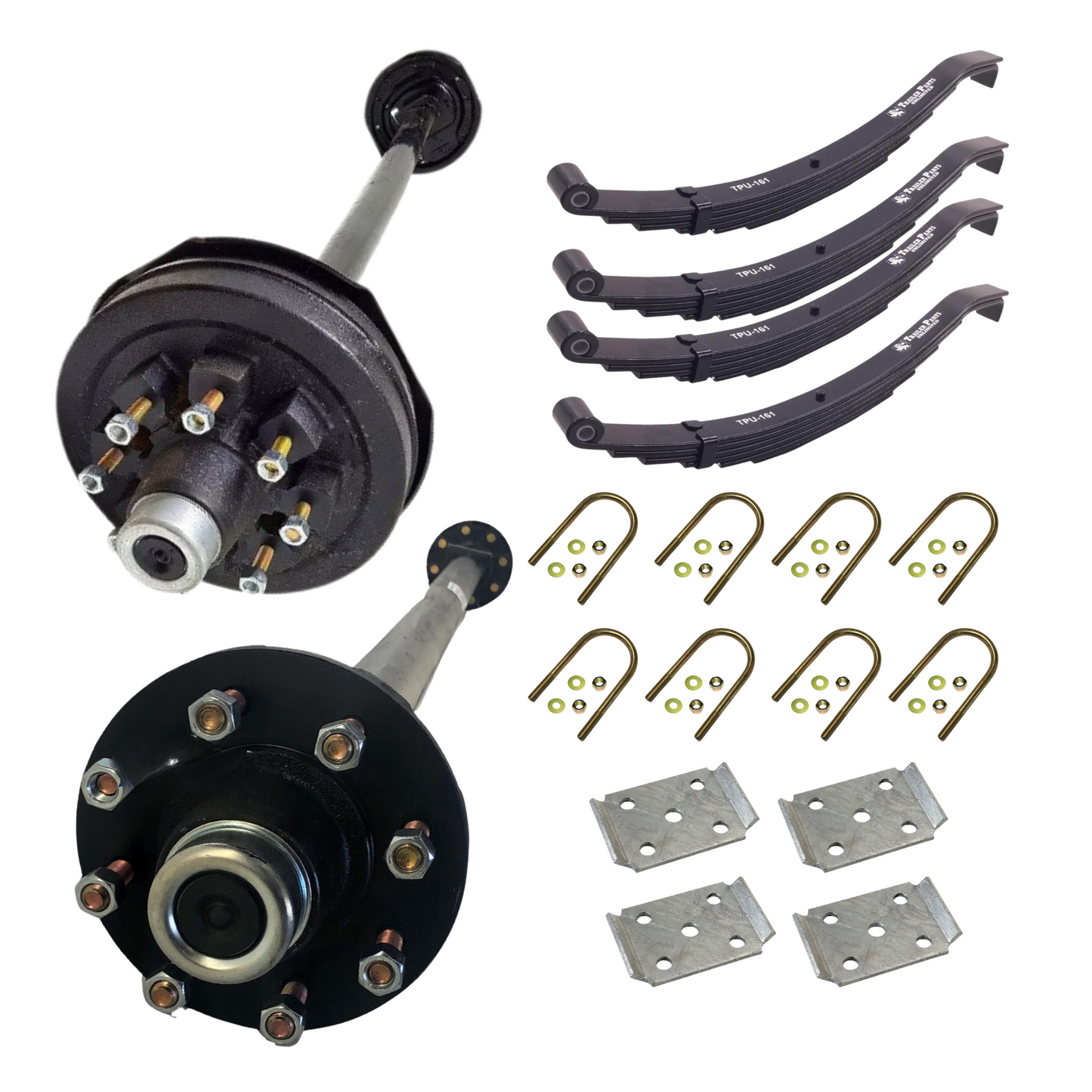 7k Carter Tandem Medium Duty AXLE WITH TPU-161 Slipper Springs AND U BOLT KIT