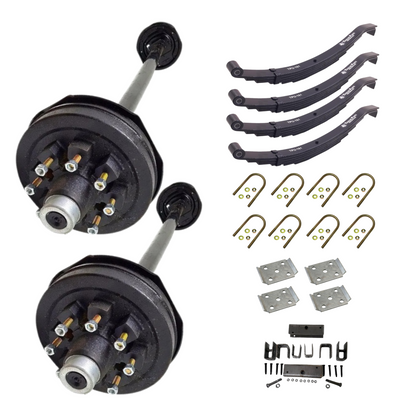 7K KC Electric Brake Tandem Axle Trailer Kit w/ TPU-161 Slipper Springs