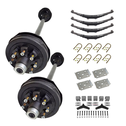 7K KC Electric Brake Tandem Axle Trailer Kit w/ Double Eye Springs