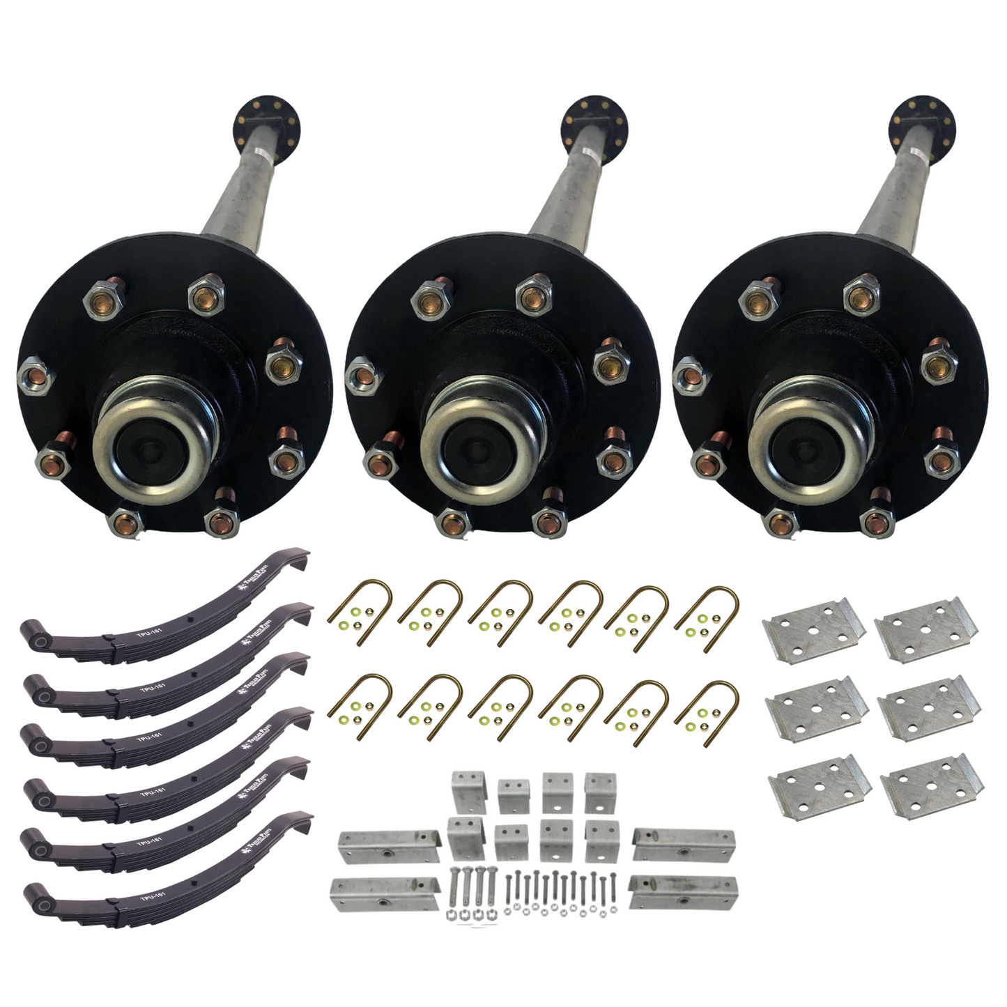 7K KC Idler Triple Axle Trailer Kit w/ TPU-161 Slipper Springs