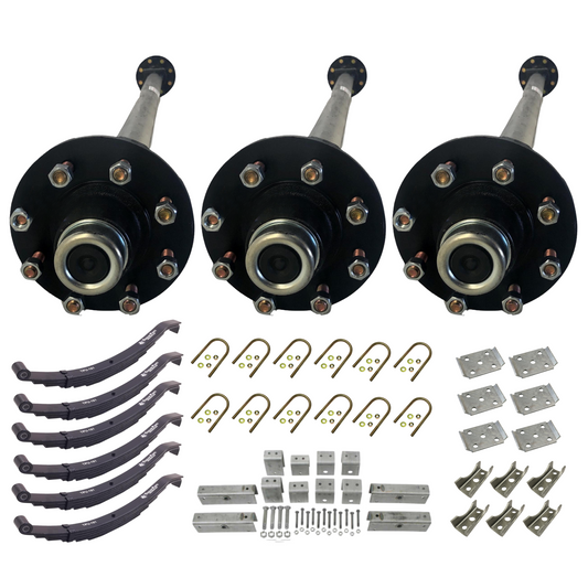 7K KC Idler Triple Axle Trailer Kit w/ TPU-161 Slipper Springs