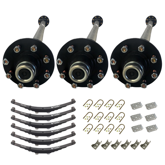 7k Carter Triple idler AXLE WITH DOUBLE EYE SPRINGS AND U BOLT KIT