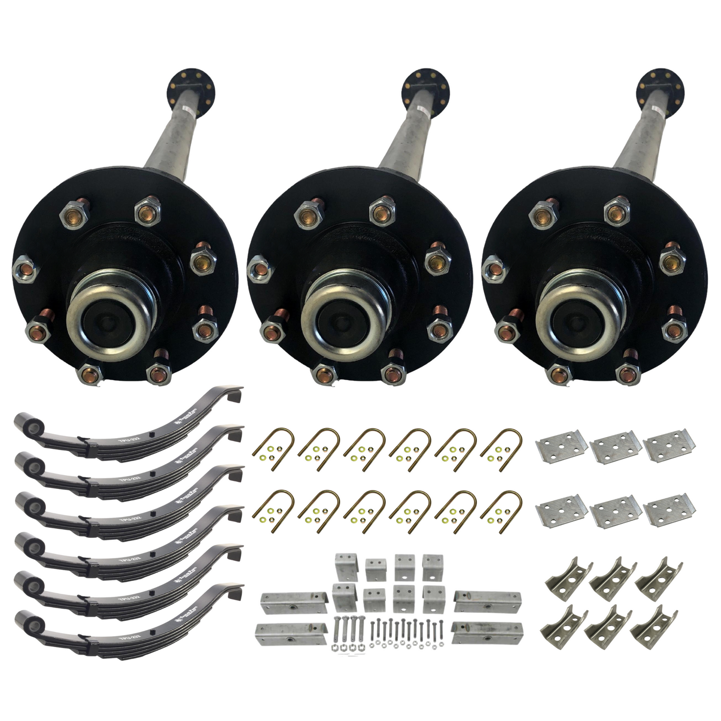 7K KC Idler Triple Axle Trailer Kit w/ TPU-232 Slipper Springs