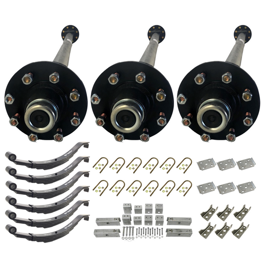 7K KC Idler Triple Axle Trailer Kit w/ TPU-232 Slipper Springs