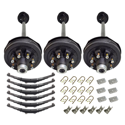 7k Carter Triple MEDIUM DUTY AXLE WITH DOUBLE EYE SPRINGS AND U BOLT KIT