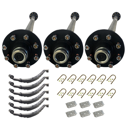 7k Carter Triple idler AXLE WITH TPU-232 Slipper Springs AND U BOLT KIT