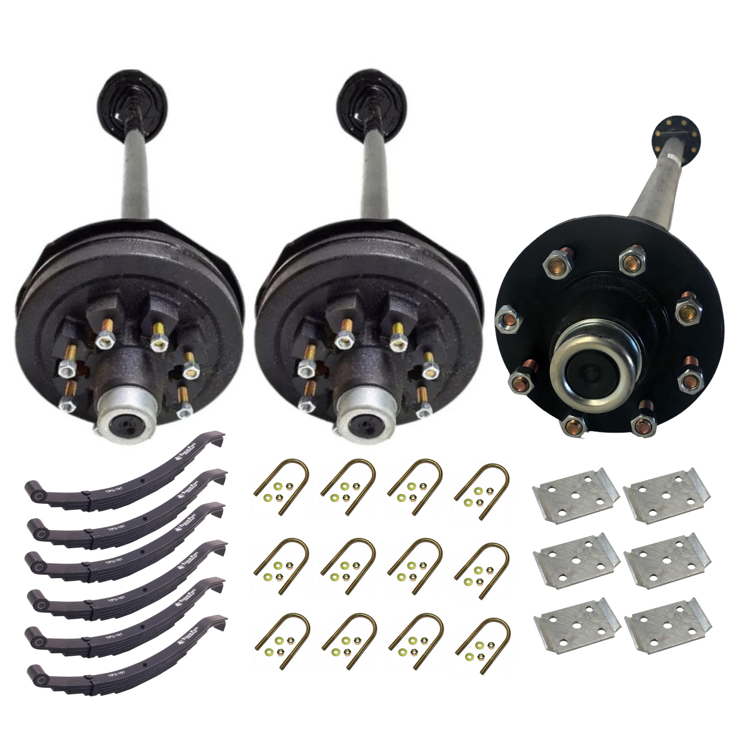 7k Carter Triple Medium Duty AXLE WITH TPU-161 Slipper Springs AND U BOLT KIT