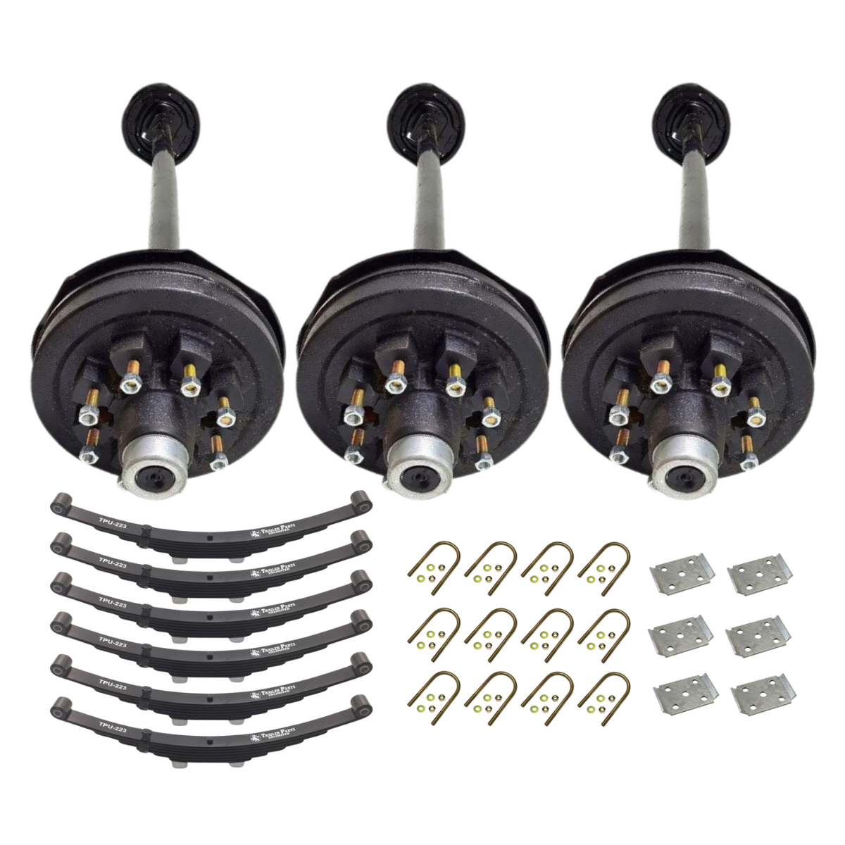 7k Carter Triple MEDIUM DUTY AXLE WITH DOUBLE EYE SPRINGS AND U BOLT KIT