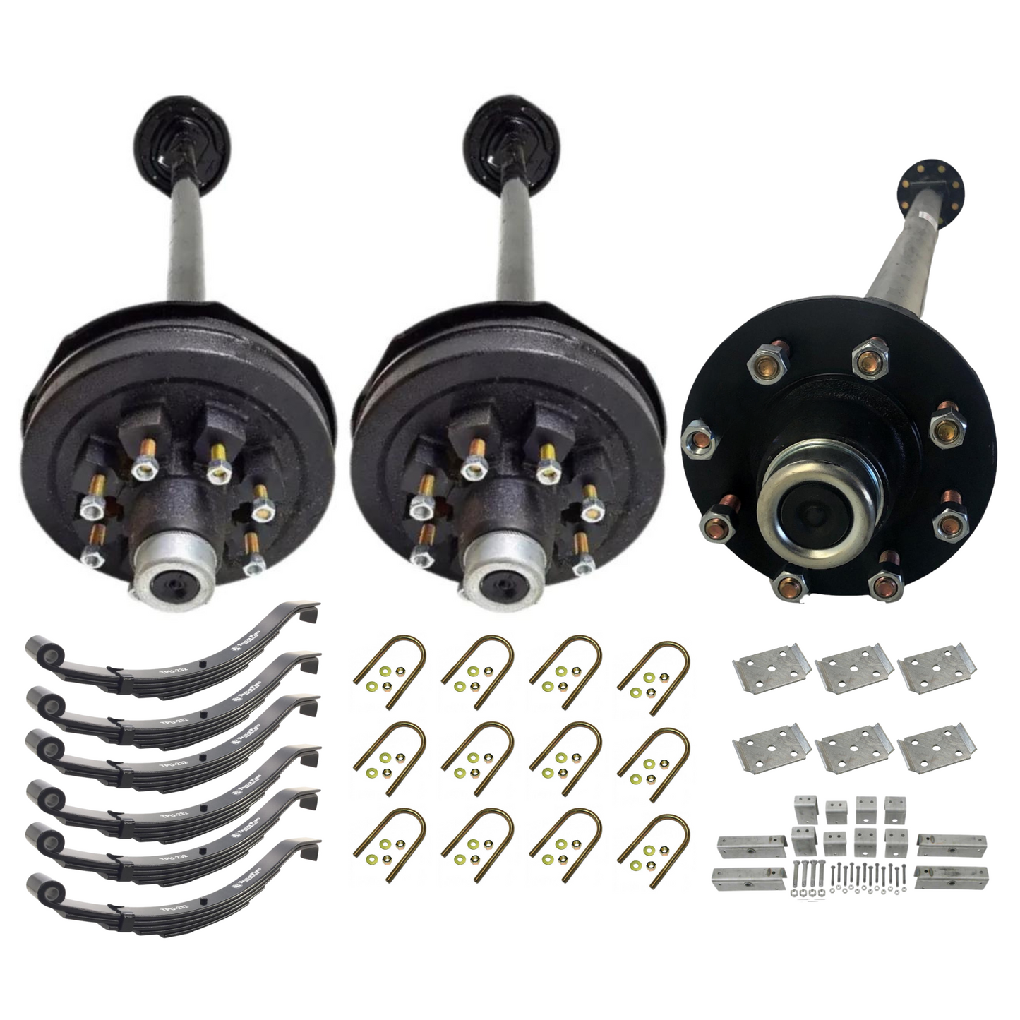 7K KC Medium Duty Triple Axle Trailer Kit w/ TPU-232 Slipper Springs