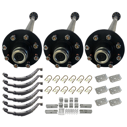 7K KC Idler Triple Axle Trailer Kit w/ TPU-232 Slipper Springs