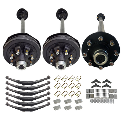 7K KC MEDIUM DUTY Triple Axle Trailer Kit w/ Double Eye Springs