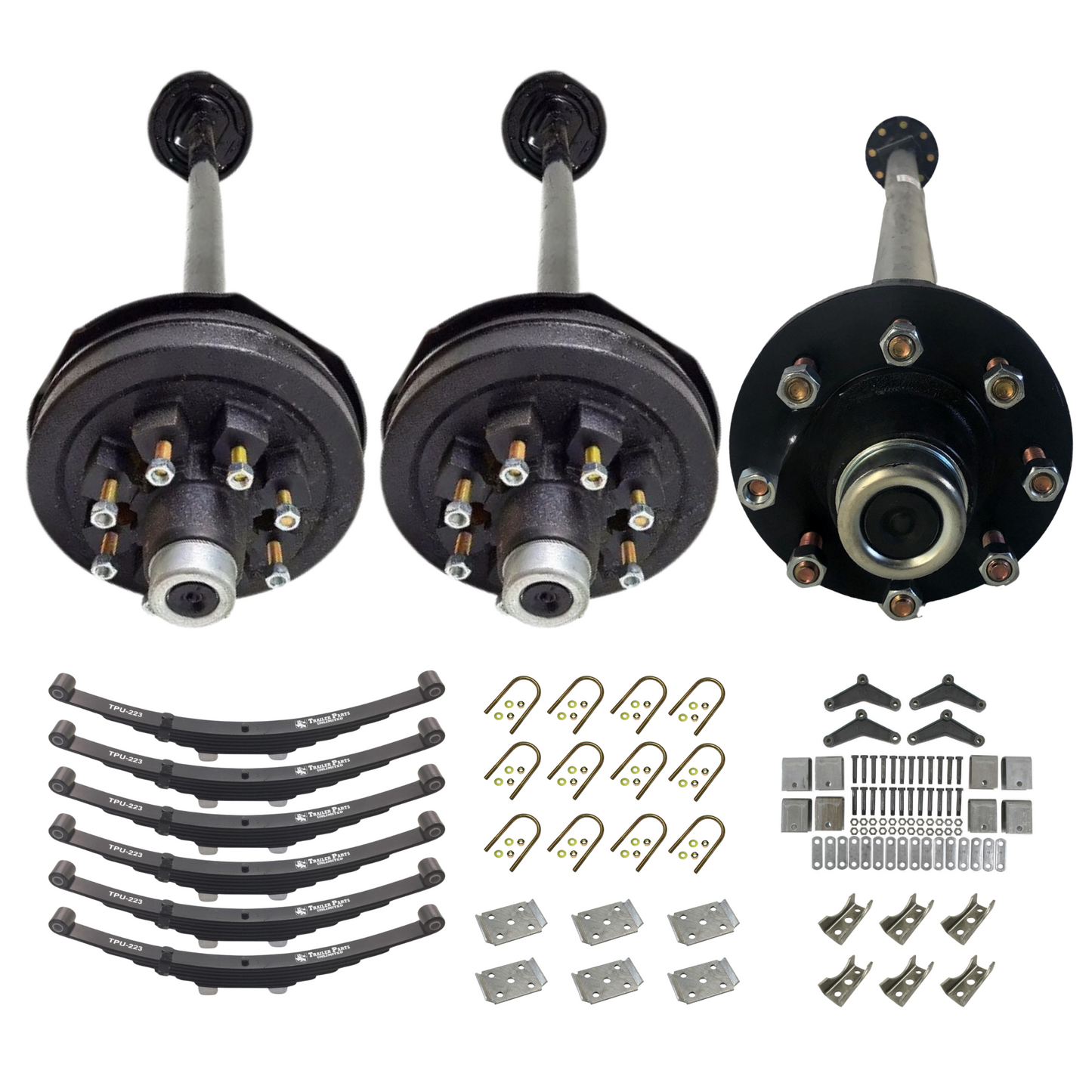 7K KC MEDIUM DUTY Triple Axle Trailer Kit w/ Double Eye Springs