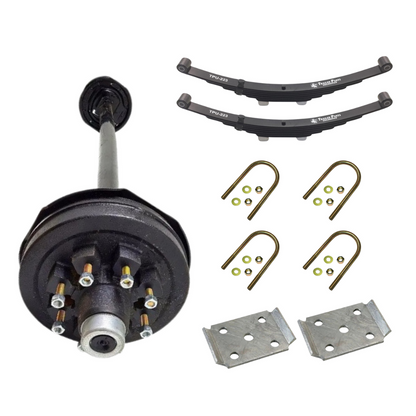 7K CARTER ELECTRIC BRAKE AXLE WITH DOUBLE EYE SPRINGS AND U BOLT KIT