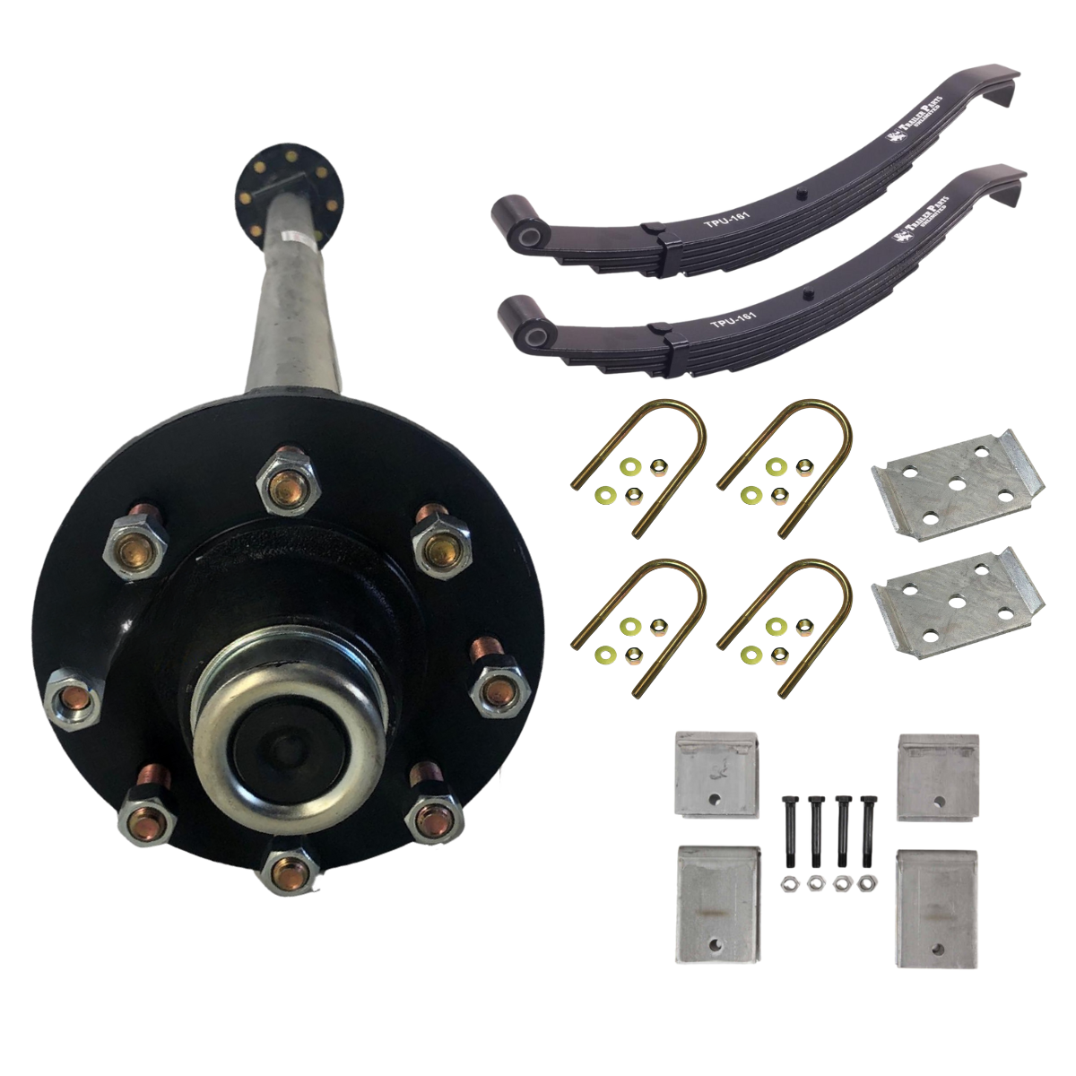 7K KC Idler Single Axle Trailer Kit w/ TPU-161 Slipper Springs