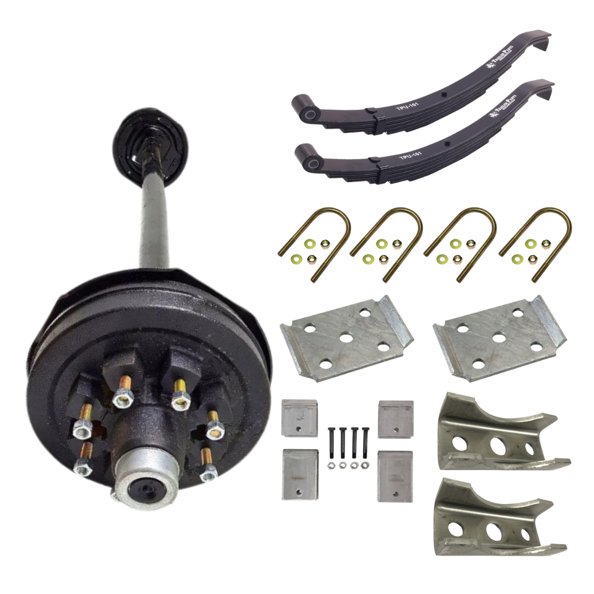 7K KC Electric Brake Single Axle Trailer Kit w/ TPU-161 Slipper Springs