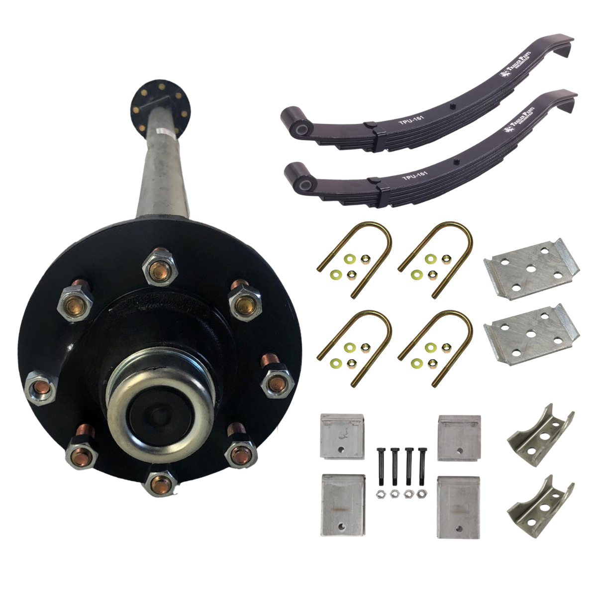 7K KC Idler Single Axle Trailer Kit w/ TPU-161 Slipper Springs