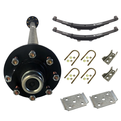 7K CARTER idler AXLE WITH DOUBLE EYE SPRINGS AND U BOLT KIT