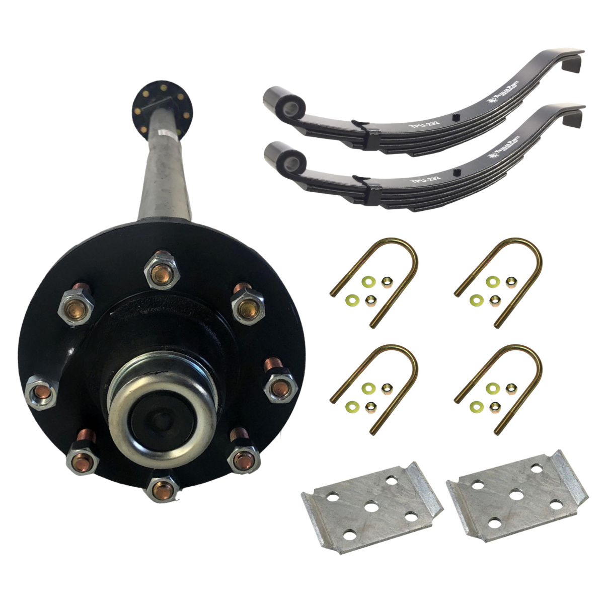 7K CARTER idler AXLE WITH TPU-232 Slipper Springs AND U BOLT KIT