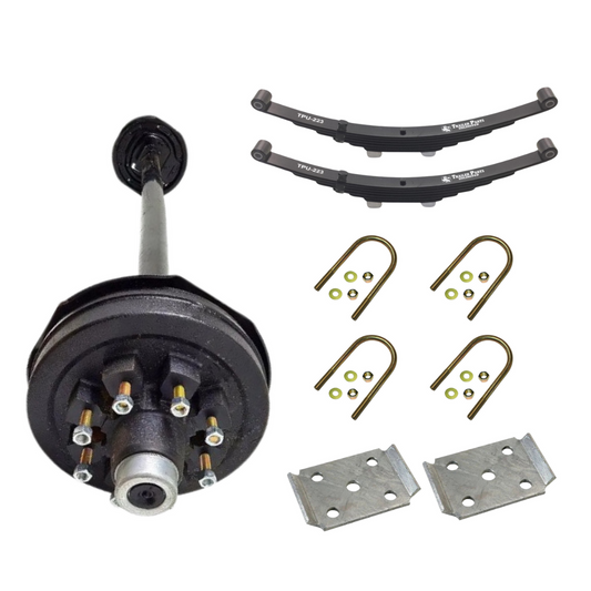 7K CARTER ELECTRIC BRAKE AXLE WITH DOUBLE EYE SPRINGS AND U BOLT KIT