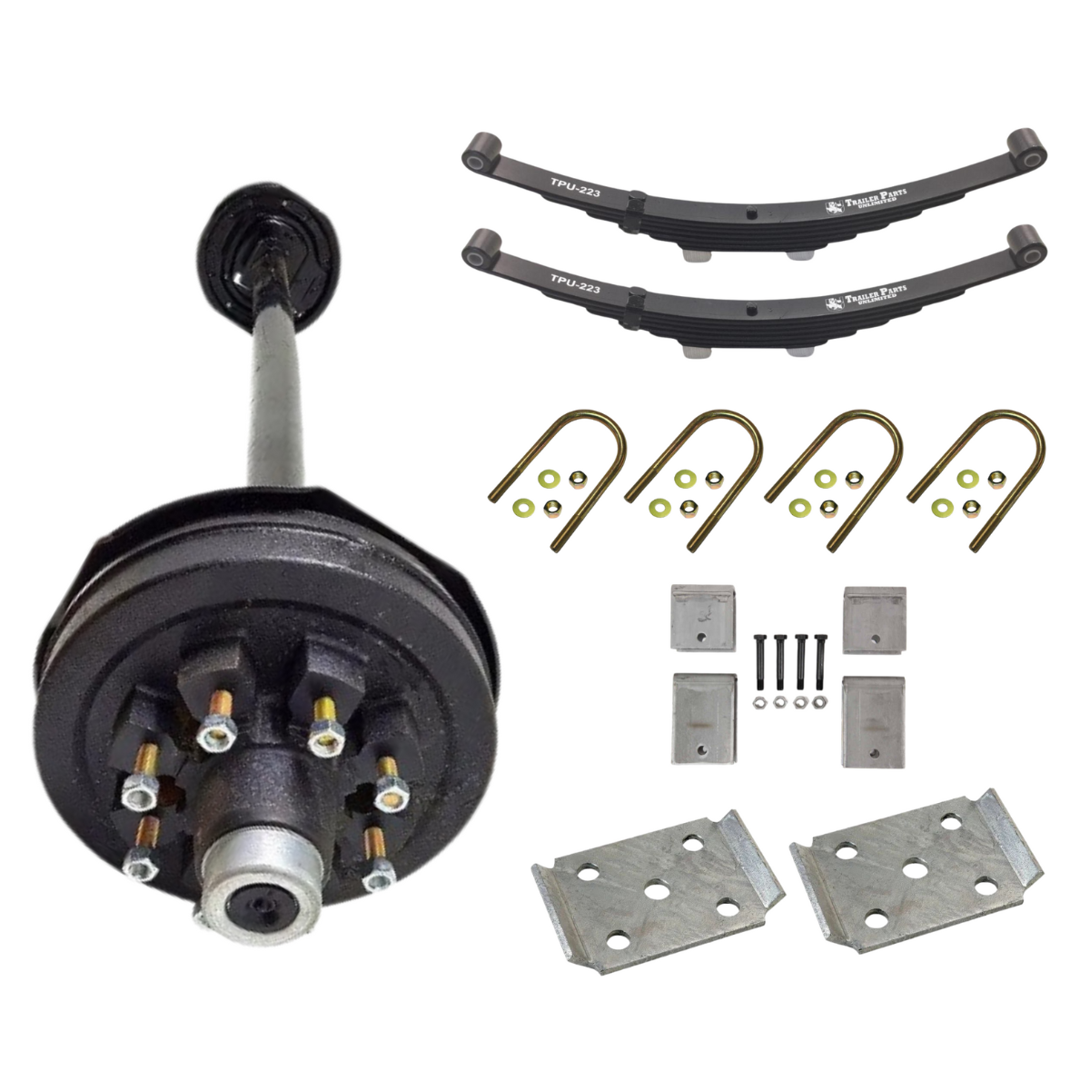 7K KC Electric Brake Single Axle Trailer Kit w/ TPU-232 Slipper Springs