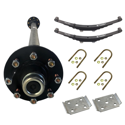 7K CARTER idler AXLE WITH DOUBLE EYE SPRINGS AND U BOLT KIT