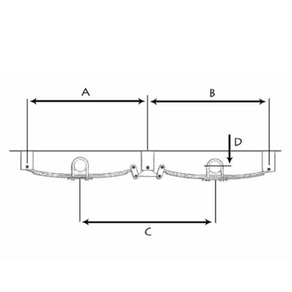 Tandem Hanger Kit For 1-34 Wide Double Eye Springs 3.5k-7k Axles - TALL HANGERS